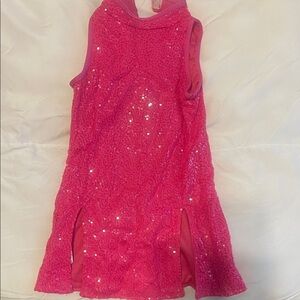 Pink Sequin Sleeveless Dress